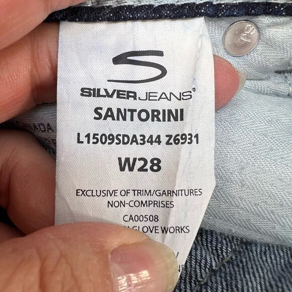 Silver Jean Co Jeans Women's Size 6 28 Dark Blue Santorini Capri Normcore - Picture 12 of 13